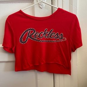 Reckless cropped t shirt